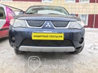 Маска утеплитель радиатора НОРМА для автомобиля Mitsubishi Outlander / Мицубиси Аутлендер 2005-2009